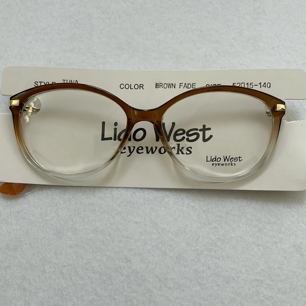 NWT Lido West Tuna Brown Fade Clear Eyeglass Frame